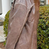 Urban Washed Brown Faux Leather Jacket - Jessi Jayne Boutique