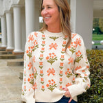 Blossom Meadow Puff Sleeve Sweater - Jessi Jayne Boutique