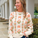 Blossom Meadow Puff Sleeve Sweater - Jessi Jayne Boutique