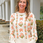Blossom Meadow Puff Sleeve Sweater - Jessi Jayne Boutique