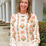 Blossom Meadow Puff Sleeve Sweater - Jessi Jayne Boutique