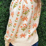 Blossom Meadow Puff Sleeve Sweater - Jessi Jayne Boutique