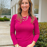 Warm Merlot Outseam Top - Jessi Jayne Boutique