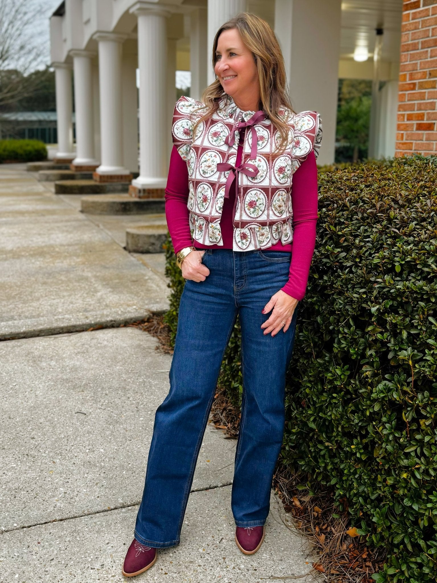 Vintage Bouquet Puff Vest - Jessi Jayne Boutique