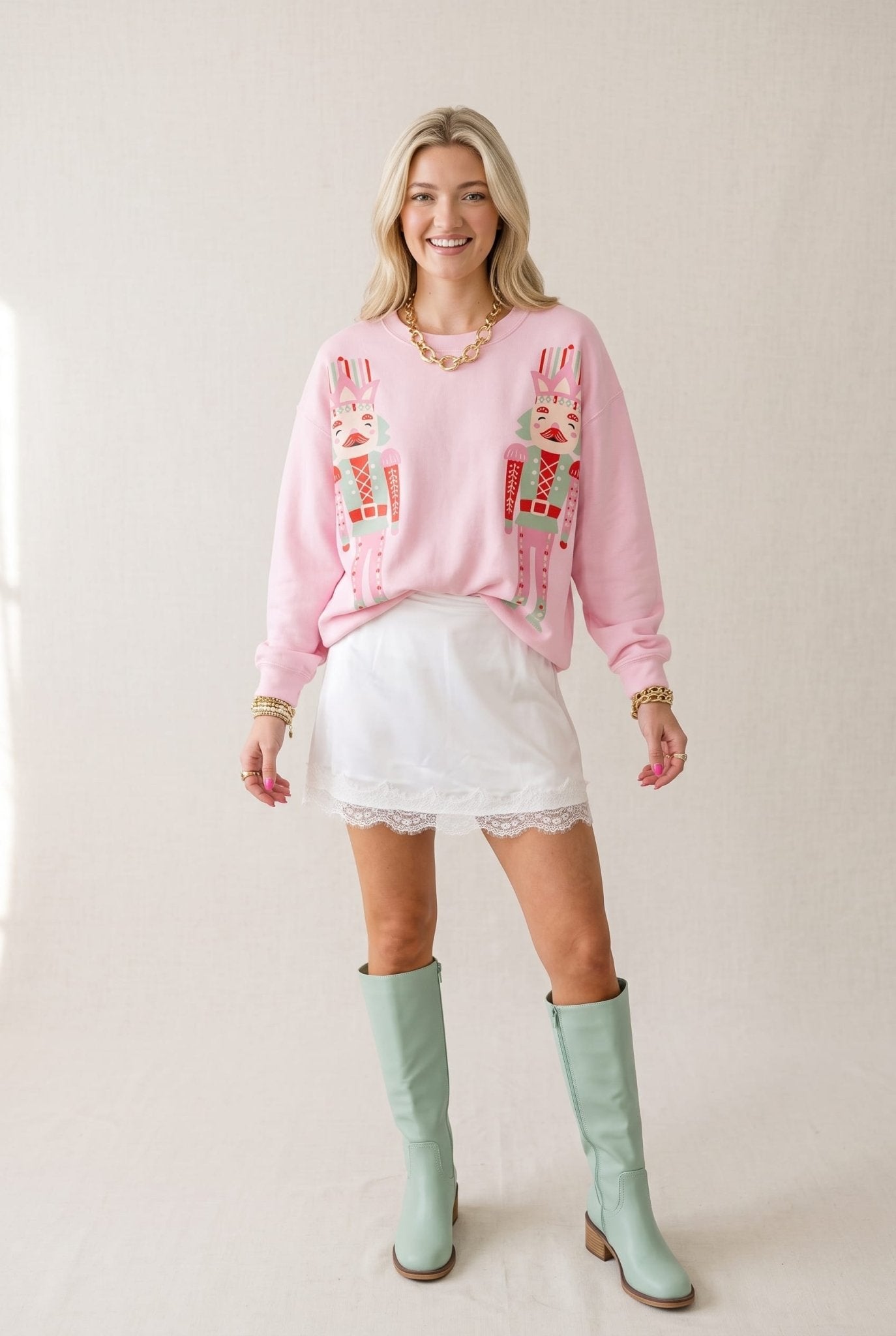 Double Nutcracker Pink Sweatshirt - Jessi Jayne Boutique