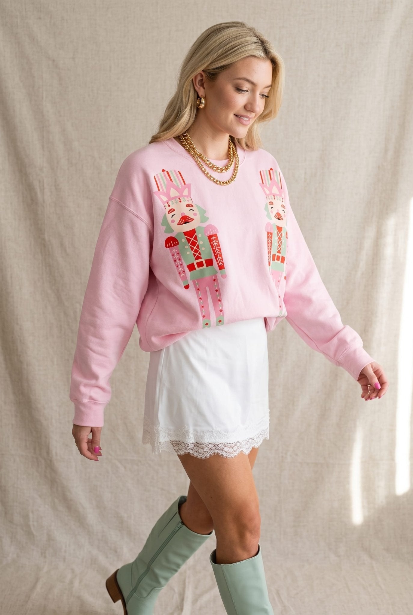 Double Nutcracker Pink Sweatshirt - Jessi Jayne Boutique