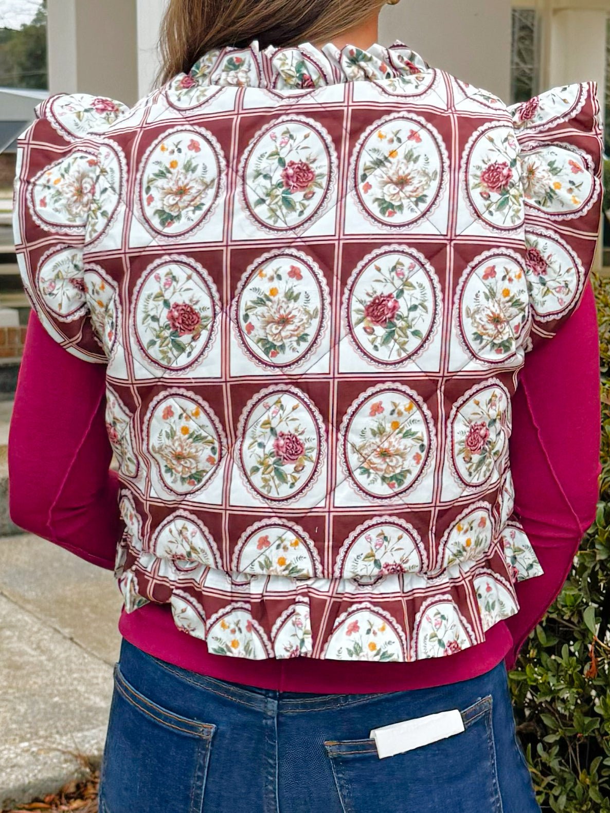 Vintage Bouquet Puff Vest - Jessi Jayne Boutique