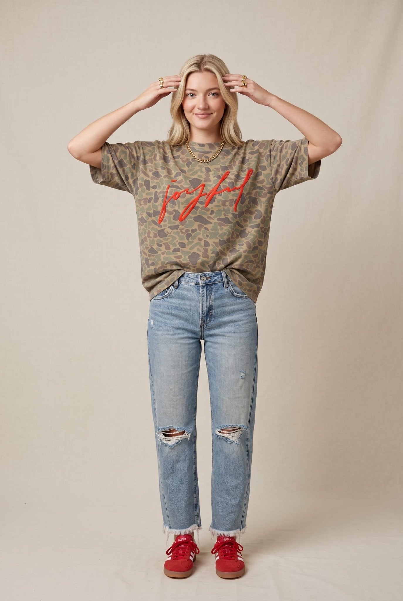 Joyful Duck Camo Heavy Tee - Jessi Jayne Boutique