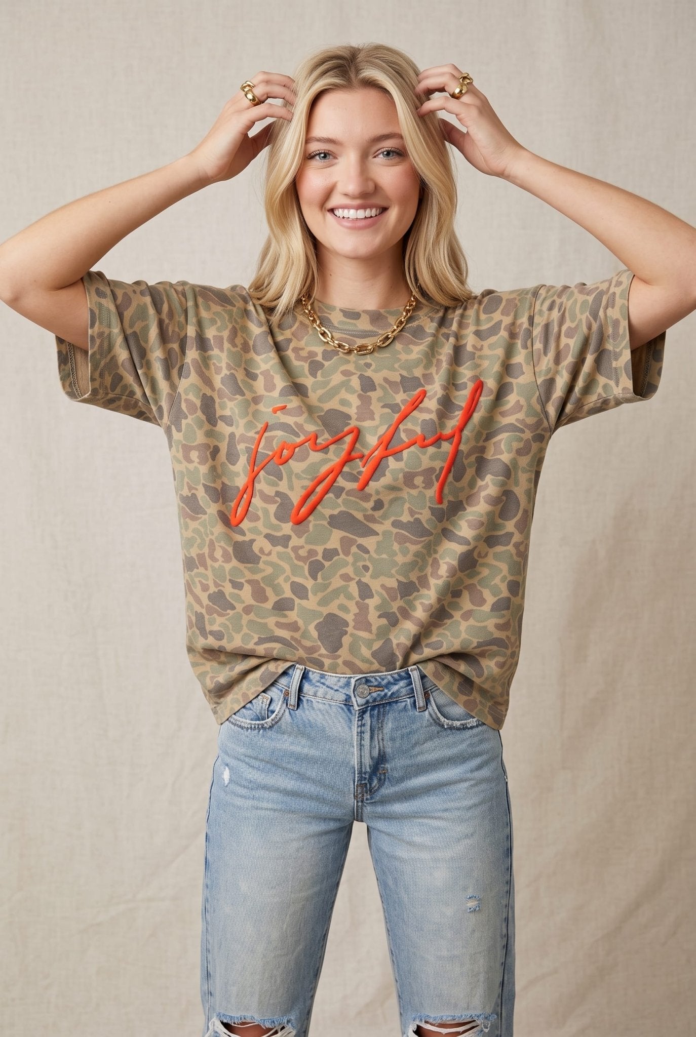 Joyful Duck Camo Heavy Tee - Jessi Jayne Boutique