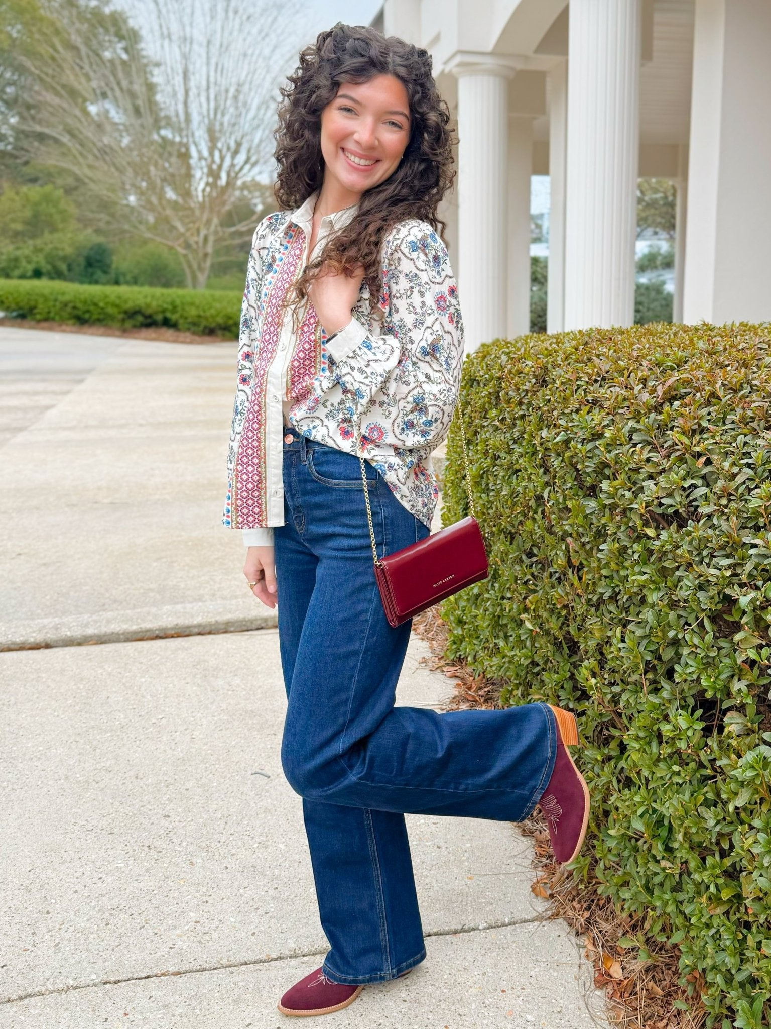 Floral Storyline Button Up Top - Jessi Jayne Boutique