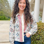 Floral Storyline Button Up Top - Jessi Jayne Boutique