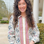 Floral Storyline Button Up Top - Jessi Jayne Boutique