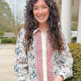 Floral Storyline Button Up Top - Jessi Jayne Boutique