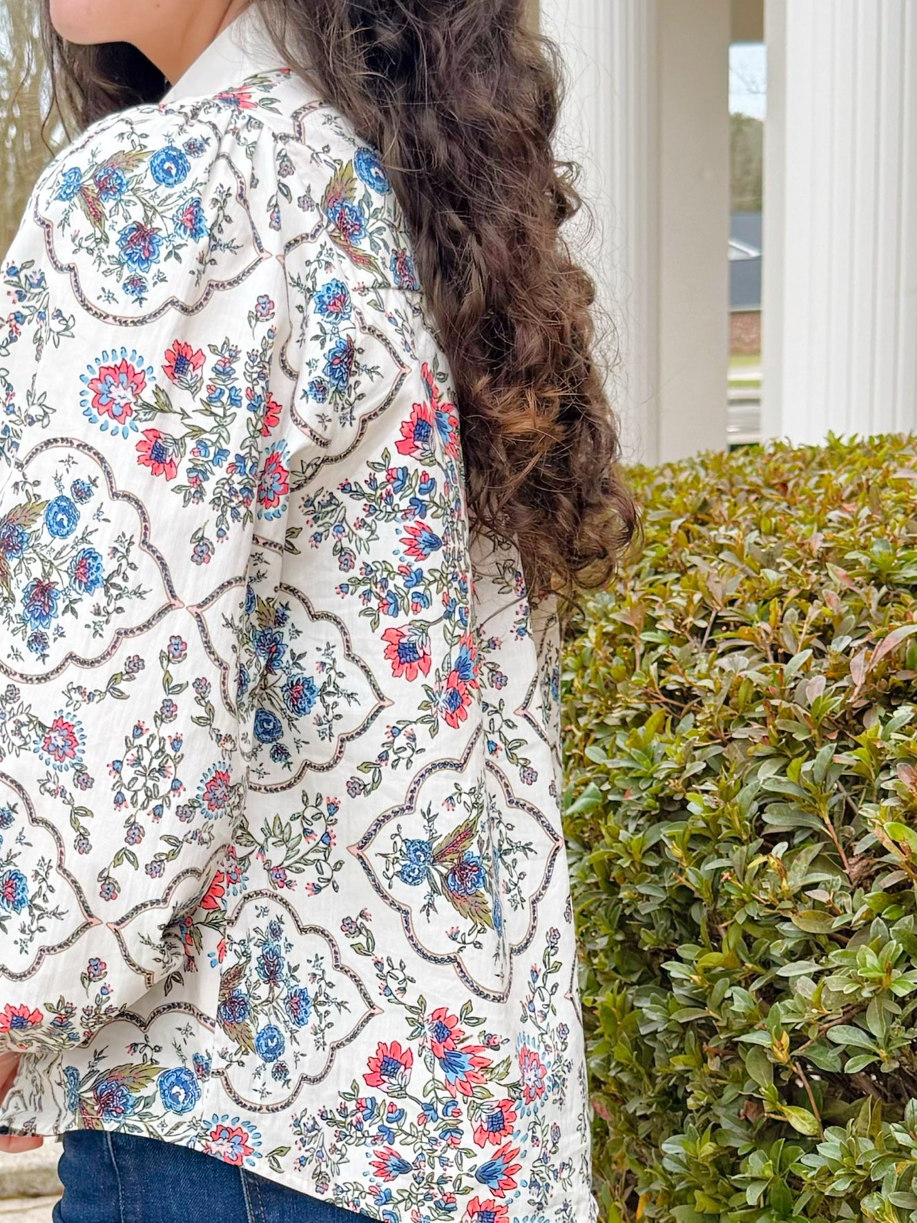 Floral Storyline Button Up Top - Jessi Jayne Boutique