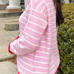 Candy Stripe Contrast Sweater - Jessi Jayne Boutique