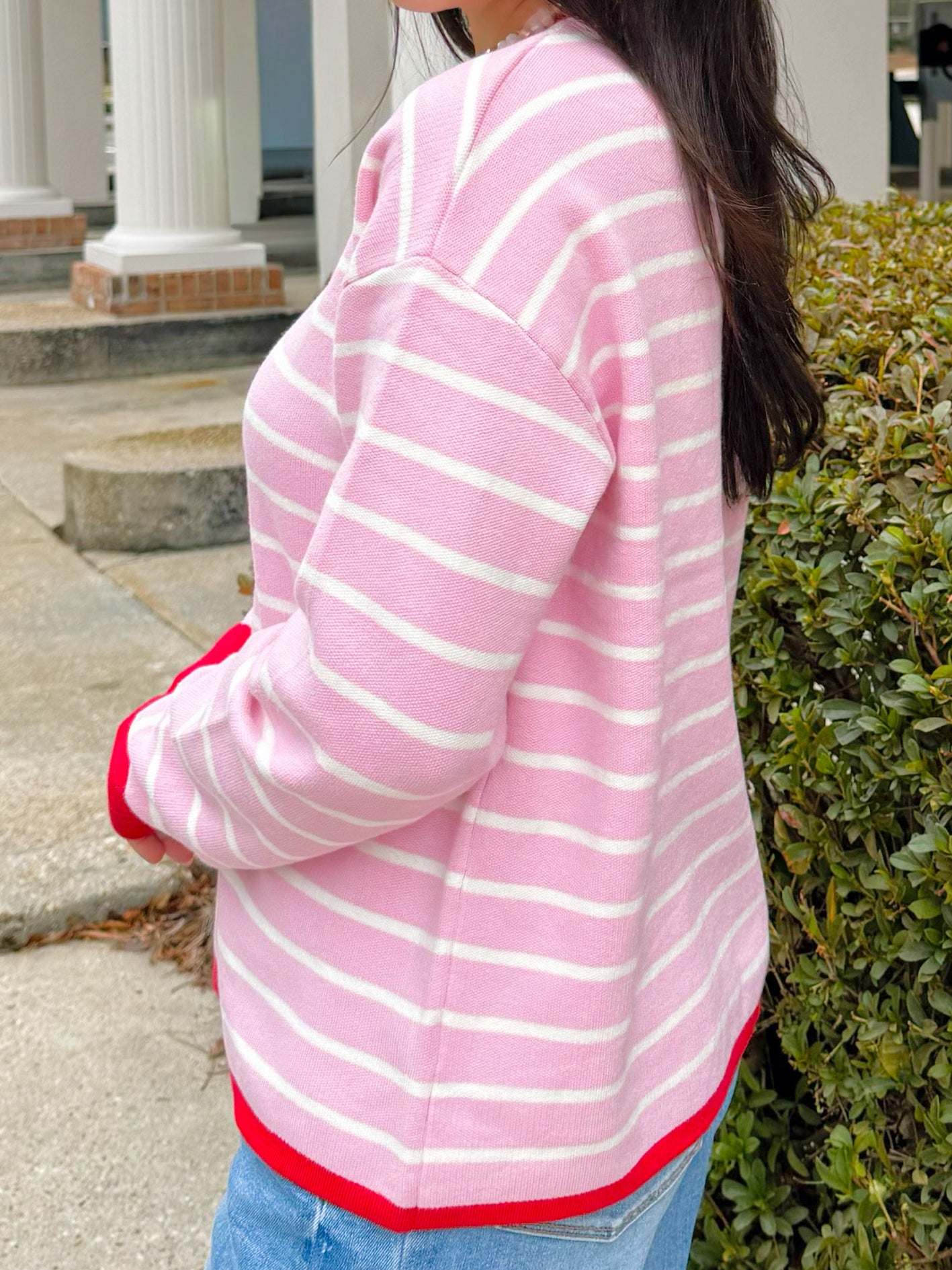 Candy Stripe Contrast Sweater - Jessi Jayne Boutique