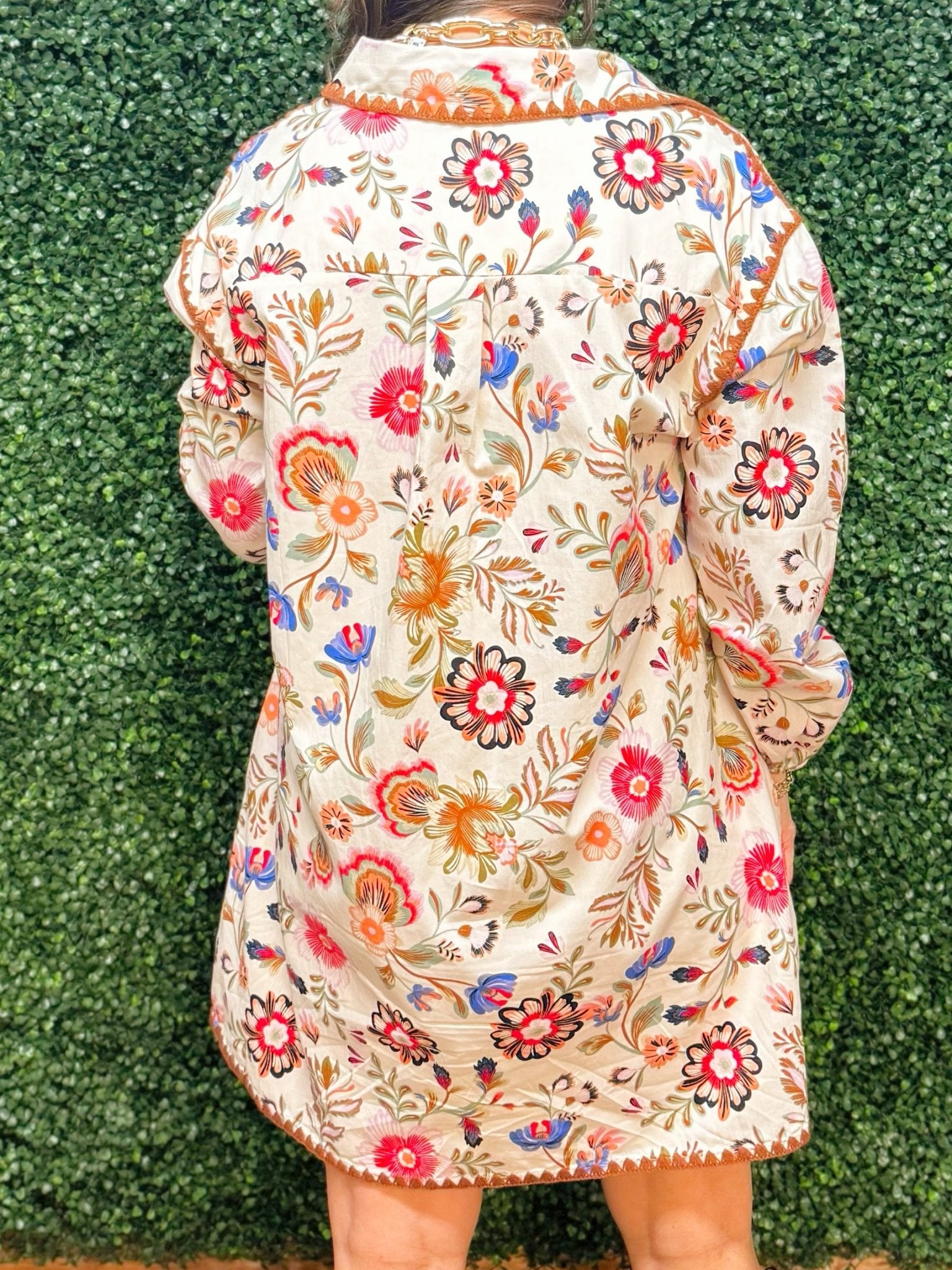 Garden Tapestry Blanket Stitch Dress - Jessi Jayne Boutique