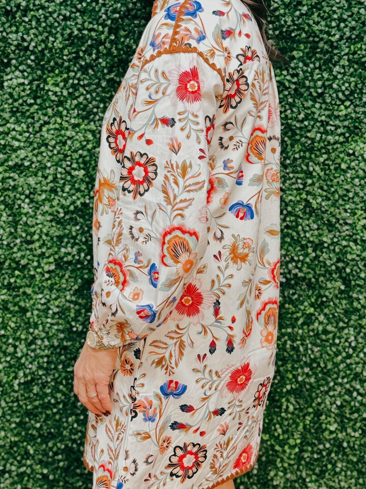 Garden Tapestry Blanket Stitch Dress - Jessi Jayne Boutique