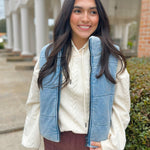 Soft Denim Wash Puffer Vest - Jessi Jayne Boutique