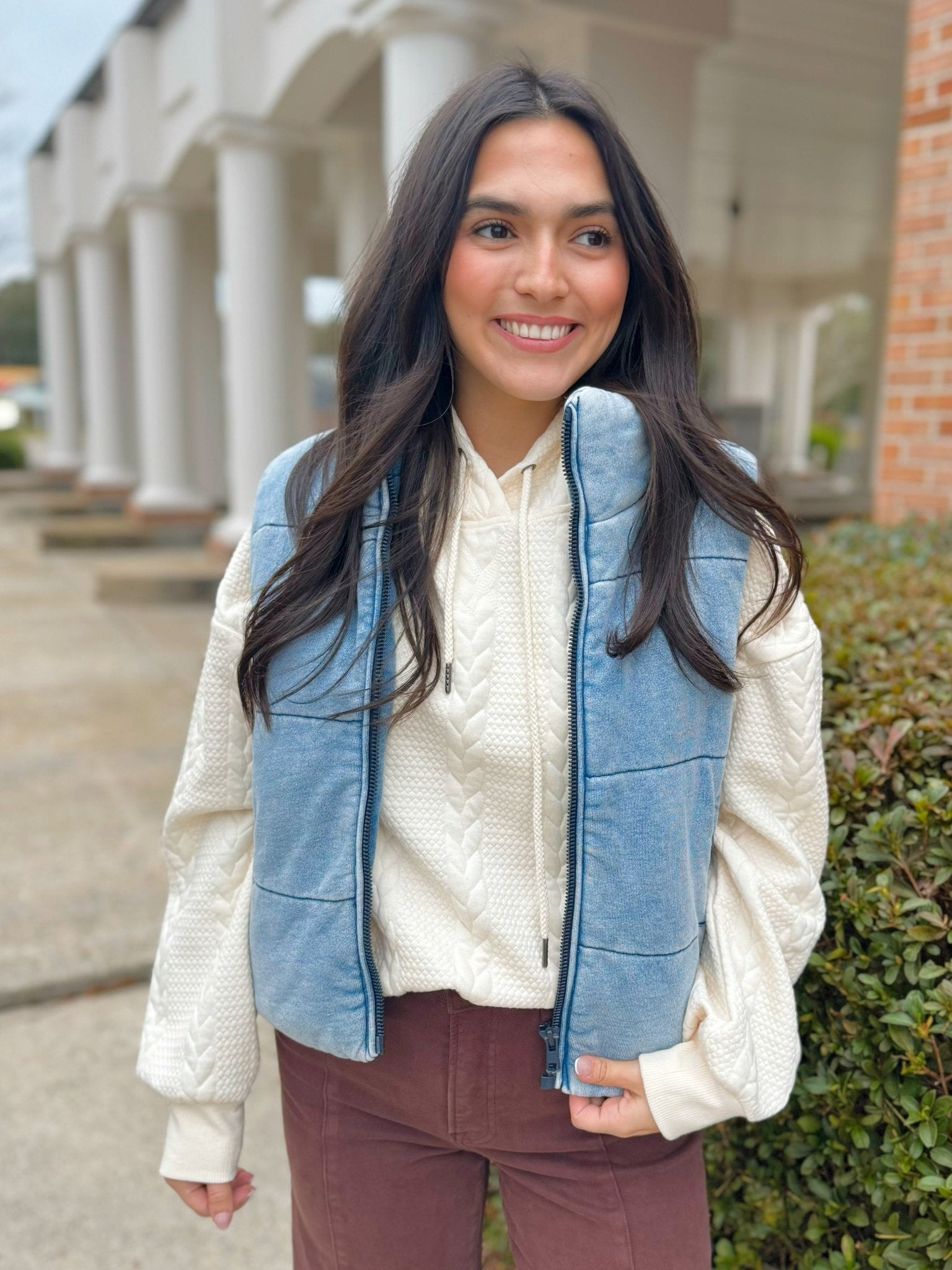 Soft Denim Wash Puffer Vest - Jessi Jayne Boutique