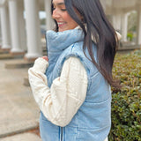 Soft Denim Wash Puffer Vest - Jessi Jayne Boutique
