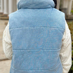 Soft Denim Wash Puffer Vest - Jessi Jayne Boutique