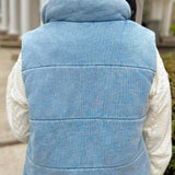 Soft Denim Wash Puffer Vest - Jessi Jayne Boutique