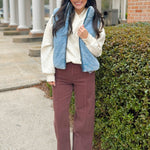 Soft Denim Wash Puffer Vest - Jessi Jayne Boutique