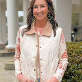 Scallop Trim Quilted Corduroy Vest - Jessi Jayne Boutique