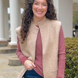 Warm Latte Zip Vest - Jessi Jayne Boutique
