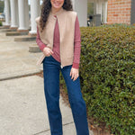Warm Latte Zip Vest - Jessi Jayne Boutique