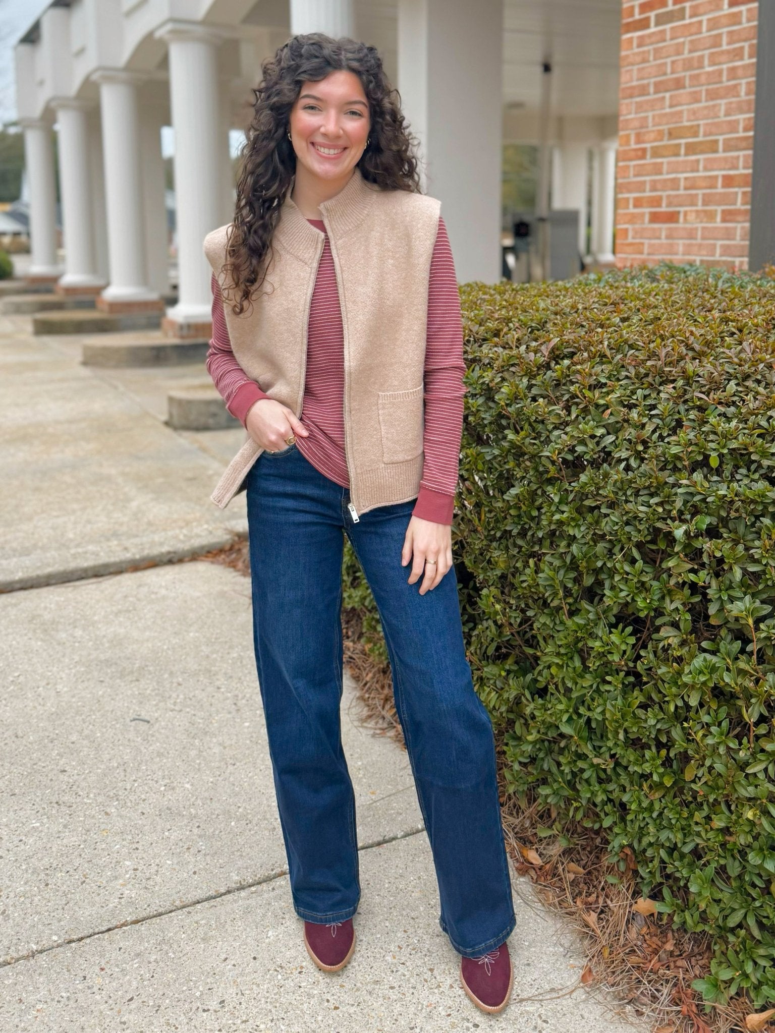 Warm Latte Zip Vest - Jessi Jayne Boutique