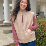 Warm Latte Zip Vest - Jessi Jayne Boutique