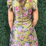 Gilded Rose Ruffle Sleeve Dress - Jessi Jayne Boutique