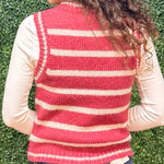 Cranberry Stripe Sweater Vest - Jessi Jayne Boutique