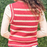 Cranberry Stripe Sweater Vest - Jessi Jayne Boutique