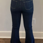 Judy Blue High Rise Raw Hem Dark Wash Flare Jean (Tall) - Jessi Jayne Boutique