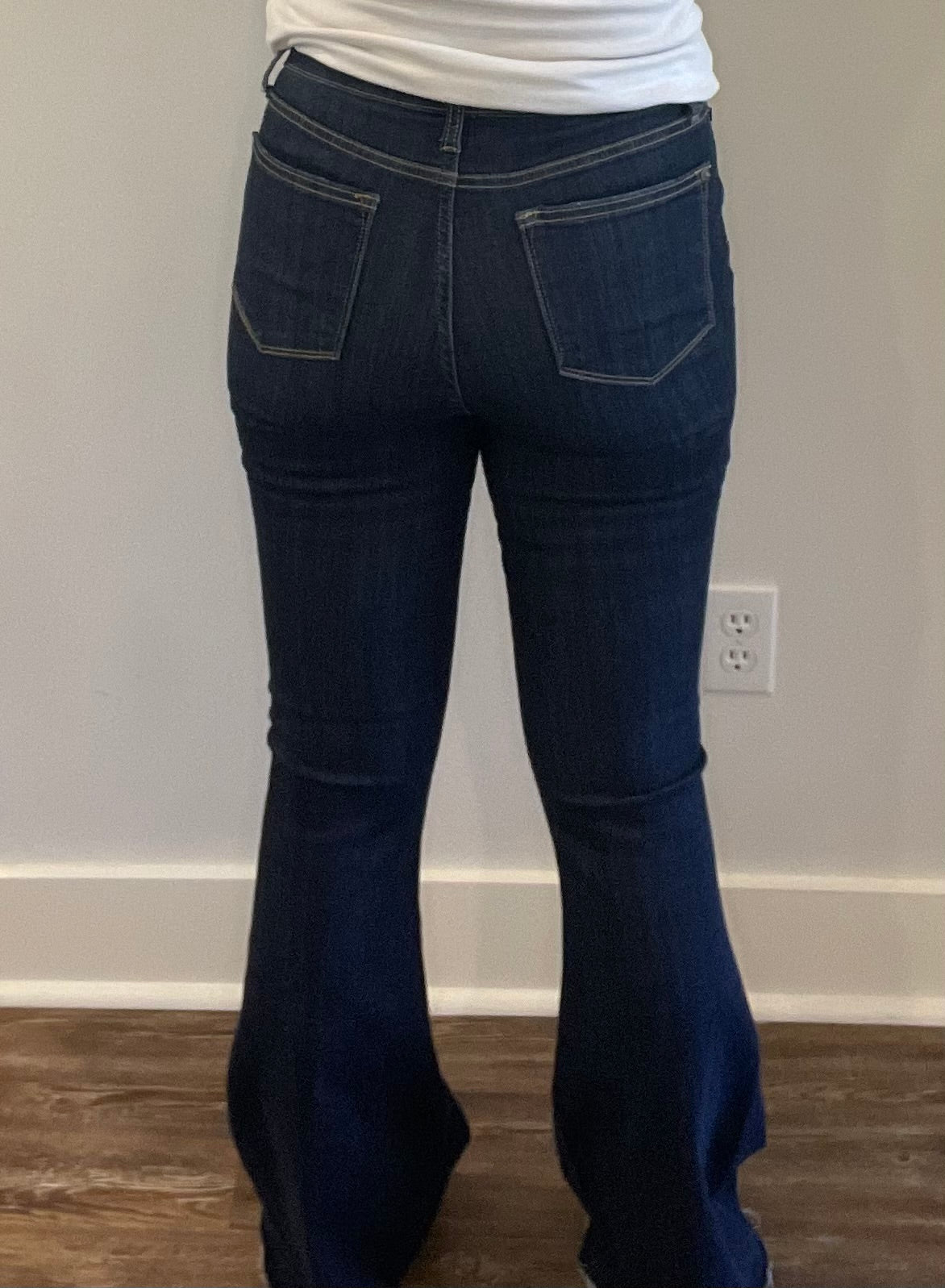 Judy Blue High Rise Raw Hem Dark Wash Flare Jean (Tall) - Jessi Jayne Boutique