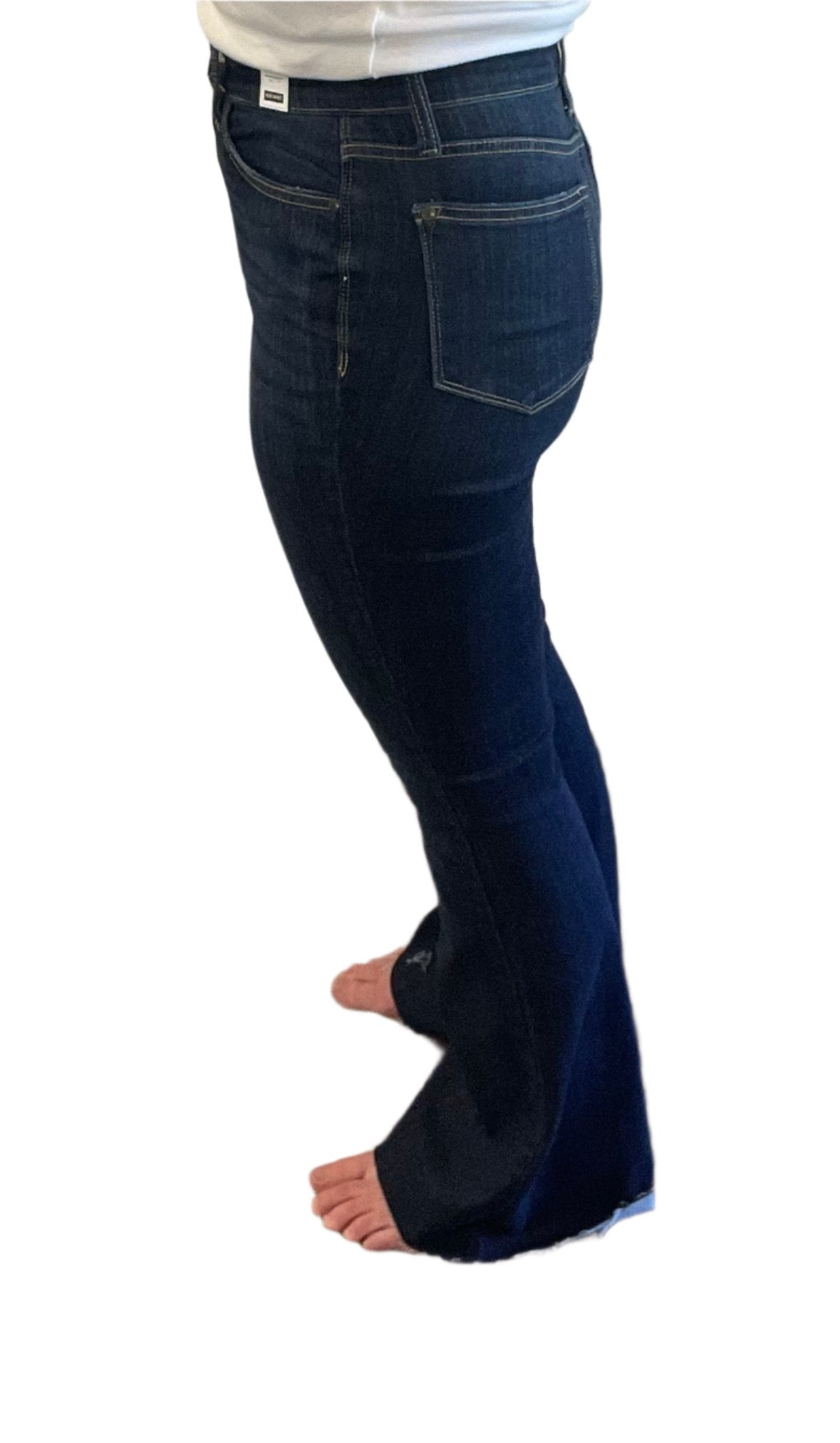 Judy Blue High Rise Raw Hem Dark Wash Flare Jean (Tall) - Jessi Jayne Boutique
