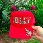 JOLLY (plaid font) Red Trucker Hat - Jessi Jayne Boutique