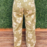 Olive Bloom Barrel Jeans - Jessi Jayne Boutique