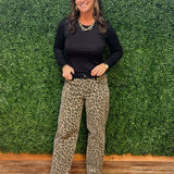 Risen Wildside Leopard Wide Leg Jeans - Jessi Jayne Boutique