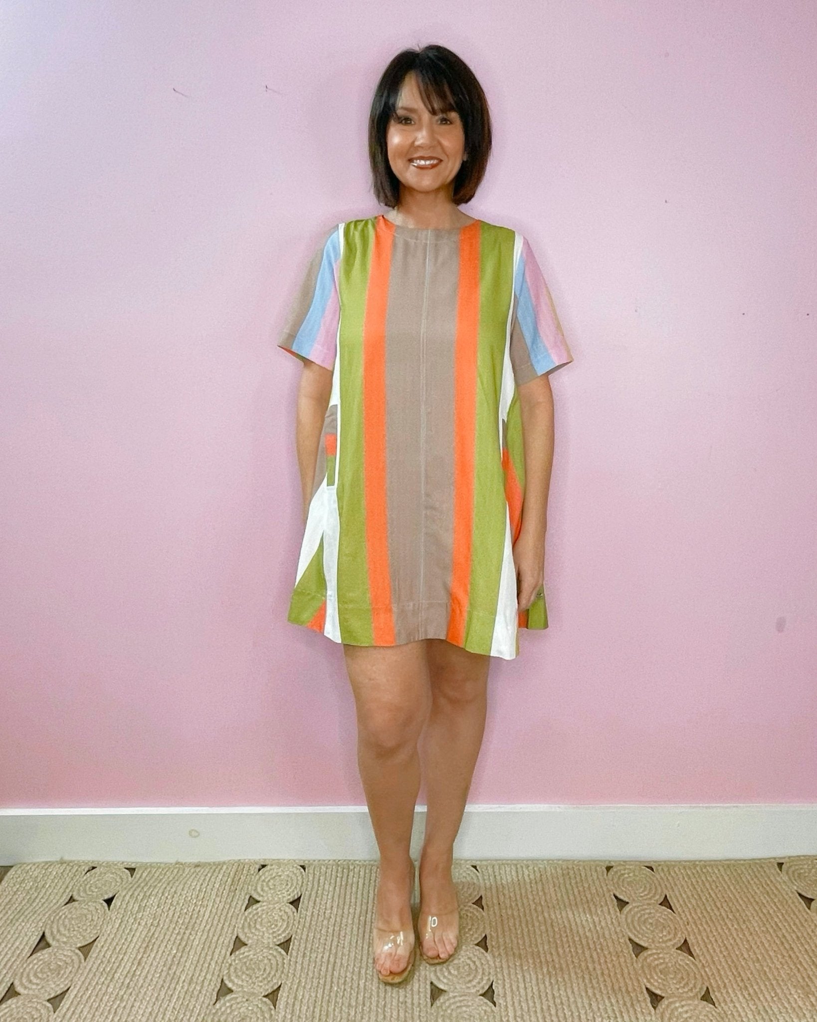 Sunset Stripes Shift Dress - Jessi Jayne Boutique