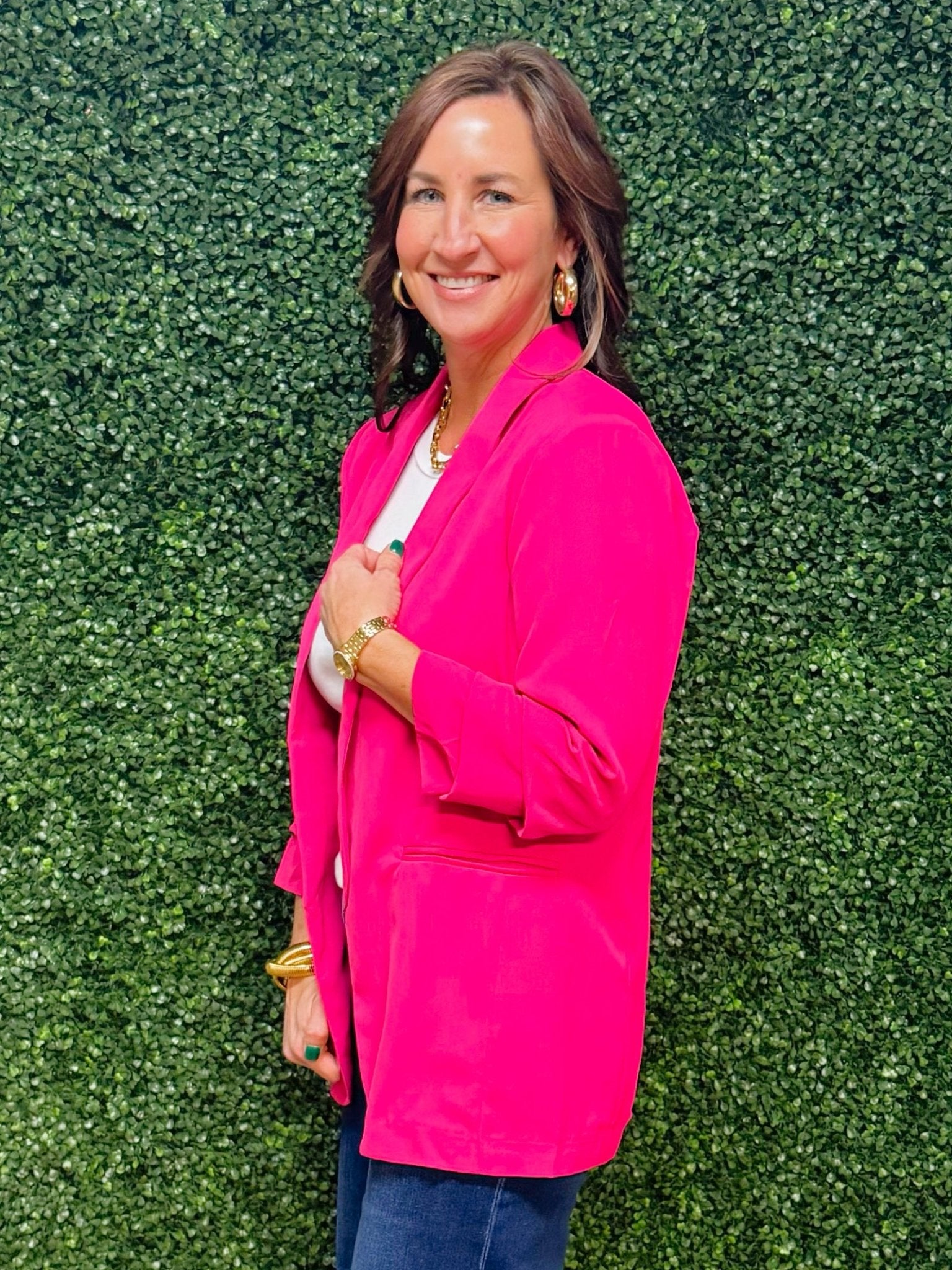 Electric Rose Open Blazer - Jessi Jayne Boutique