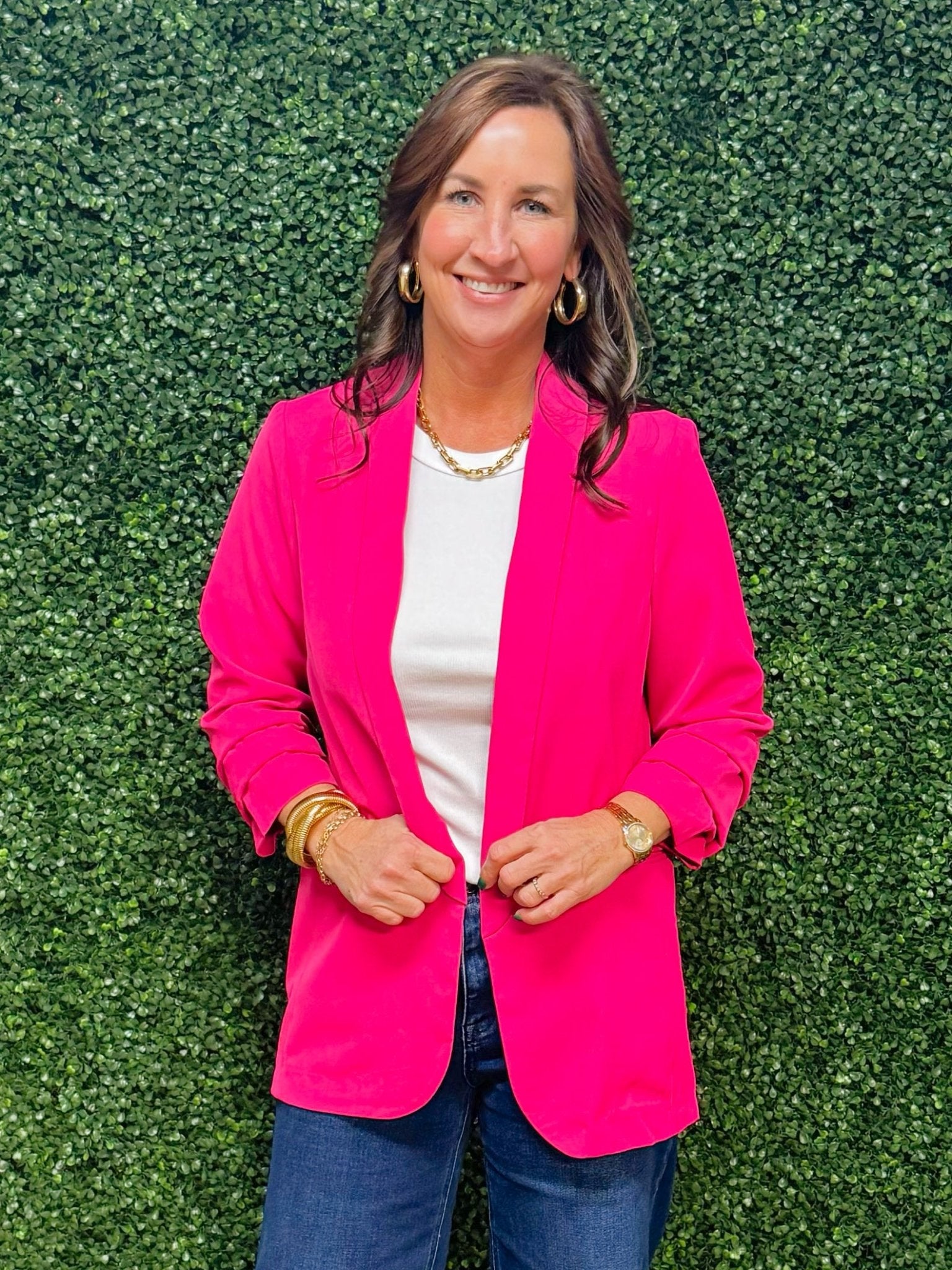 Electric Rose Open Blazer - Jessi Jayne Boutique