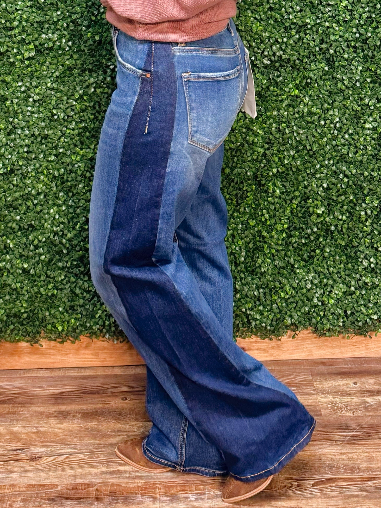 Risen Medium Combo Wide Leg Jeans - Jessi Jayne Boutique