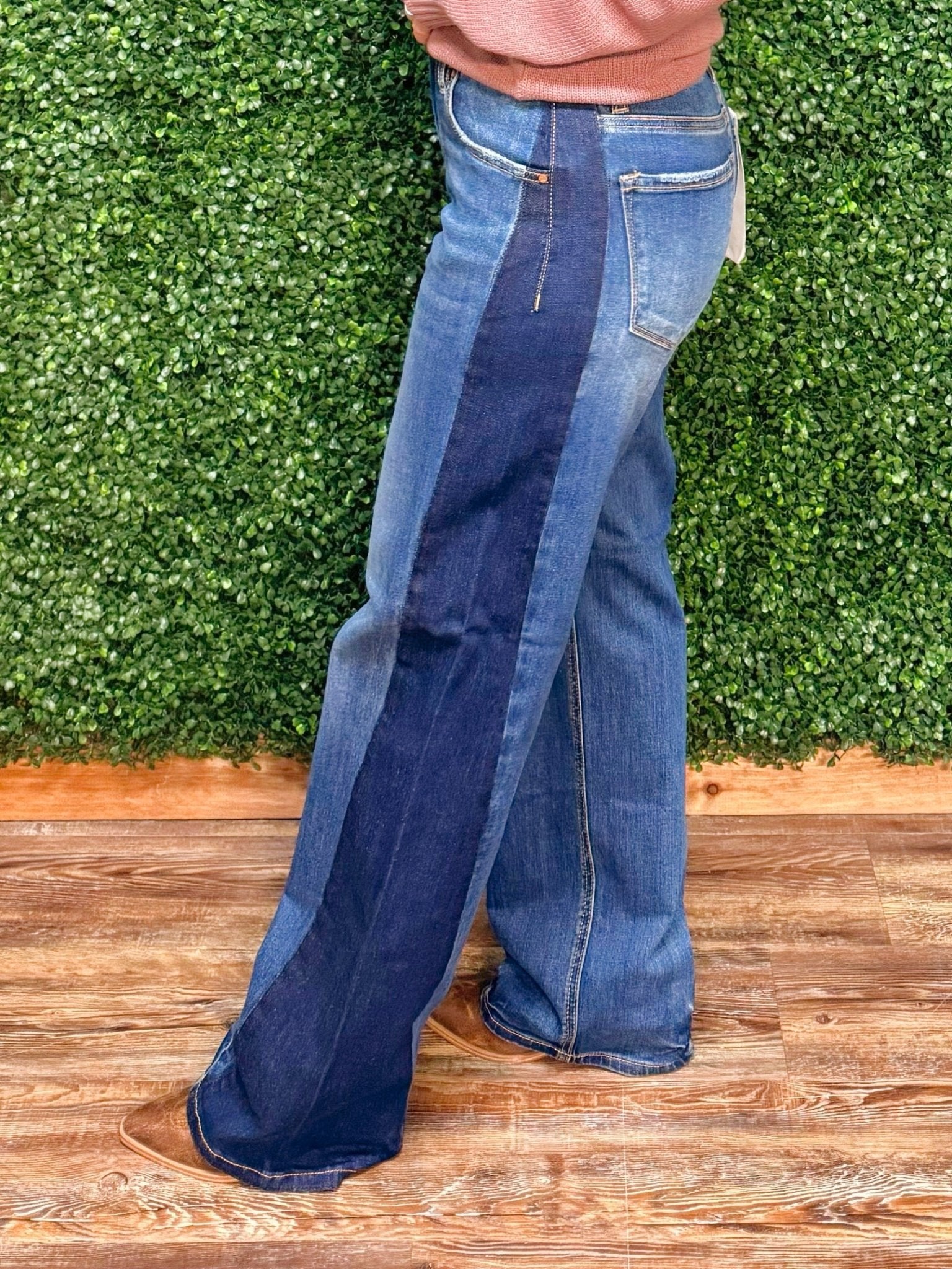 Risen Medium Combo Wide Leg Jeans - Jessi Jayne Boutique