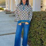 Vintage Garden Half Zip Pullover Sweater - Jessi Jayne Boutique