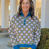 Vintage Garden Half Zip Pullover Sweater - Jessi Jayne Boutique