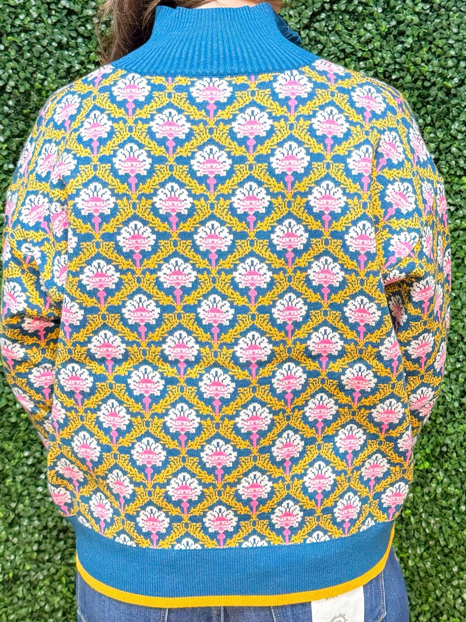 Vintage Garden Half Zip Pullover Sweater - Jessi Jayne Boutique